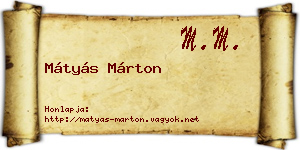 Mátyás Márton névjegykártya