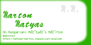 marton matyas business card